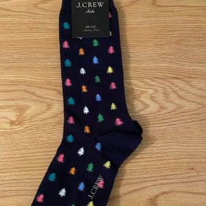 J. Crew Men’s Dress Socks, Navy Blue with Trees NWT